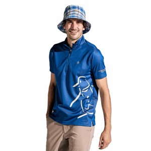 マンシングウエア(MUNSING WEAR)ゴルフウェア モックネック MOTION3Dパネルジャカードハーフジップ半袖シャツ…