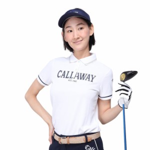 キャロウェイ(CALLAWAY)ゴルフウェア プリントカノコ半袖ポロシャツ C23134200-1030(Lady’s)