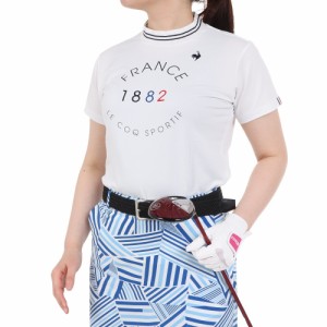 ルコックスポルティフ(lecoqsportif)ゴルフ ストレッチフォーサー モックネック ロゴ 半袖 シャツ QGWXJA0…
