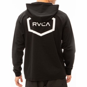 ルーカ(RVCA)ラッシュガード 長袖 フーディー HEX LS SURF BE041800 BLK(Men’s)