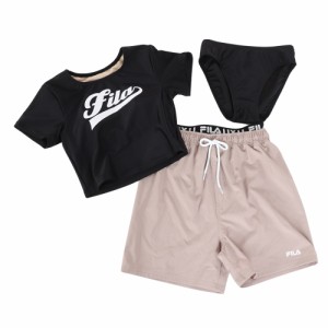 フィラ(FILA)ジュニア 水着 フロントロゴ 3点セット 124661BK(Jr)