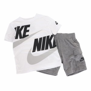 ナイキ(NIKE)Tシャツ 半袖 キッズ 上下セットハーフパンツセット ウェストゴム ビッグロゴ ※要サイズ確認 86J213…