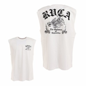 ルーカ(RVCA)バックプリント ノースリーブ SCORP SLEEVELESS 白 タンクトップ BC041362 WHT(…