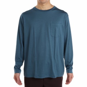 エルケクス(ELKEX)メリノウール クルーネック 長袖Tシャツ EKM1FA3120 BLU ウール100%(Men’s)