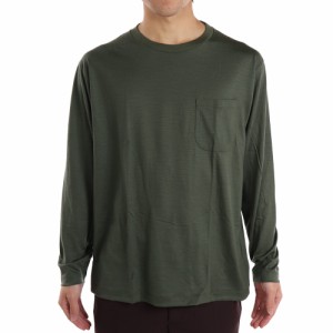 エルケクス(ELKEX)メリノウール クルーネック 長袖Tシャツ EKM1FA3120 KHK ウール100%(Men’s)