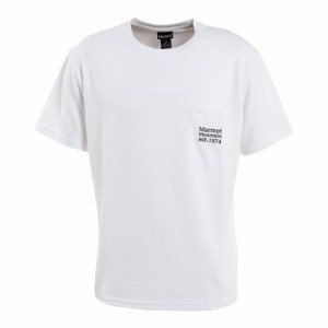 マーモット(Marmot)半袖Tシャツ ポケットロゴ TOMTJA81XB WH ホワイト トップス 吸水速乾 抗菌 防臭 U…