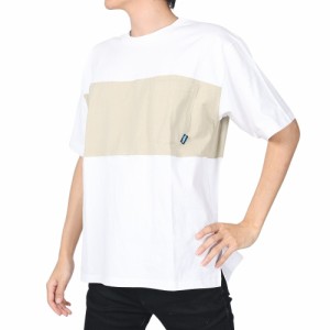 カブー(KAVU)半袖Tシャツ パネルTシャツ 19821814 WH/BE ホワイト×ベージュ(Men’s)