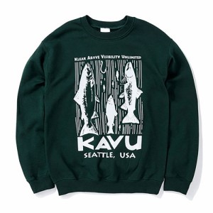 カブー(KAVU)サーモン スウェット 長袖 19821730 FST グリーン ビッグプリント(Men’s)