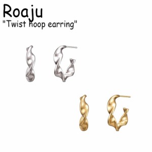 ロアジュ ピアス Roaju レディース Twist hoop earring ツイスト フープ イヤリング ゴールド ホワイト 韓国アクセサリー 910463 ACC