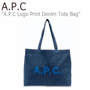 アーペーセー トートバッグ A.P.C A.P.C Logo Print Denim Tote Bag ロゴ プリント デニム トート ブルー COEQC M61443 IAL バッグ