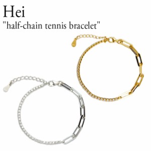 ヘイ ブレスレット Hei half-chain tennis bracelet ハーフチェーン テニス ゴールド ホワイト 韓国アクセサリー 1212318 ACC