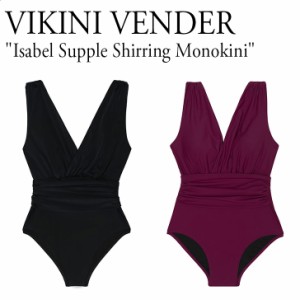 ビキニベンダー 水着 モノキニ 韓国 VIKINI VENDER Isabel Supple Shirring Monokini ブラック バーガンディー 2921126/8 ウェア