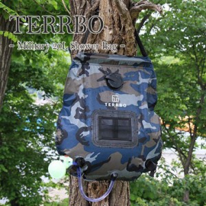 ポータブルシャワー 簡易シャワー アウトドア シャワー TERRBO タルボ ミリタリー 20l キャンプ 水温計 携帯用 4232722068 OTTD