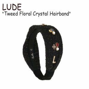 ルード カチューシャ LUDE Tweed Floral Crystal Hairband ツイード フローラル クリスタル BLACK 韓国アクセサリー 301130070 ACC