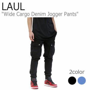 ラウル パンツ LAUL Wide Cargo Denim Jogger Pants ワイド カーゴ デニム ジョガー パンツ BLACK BLUE MA02WP4004 ウェア