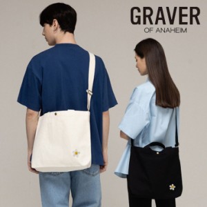 グレーバー クロスバッグ GRAVER 正規販売店 Flower Dot Embroidery Two-Way Eco Bag 全2色 G(W)-BG(22)-1-IY/BK バッグ