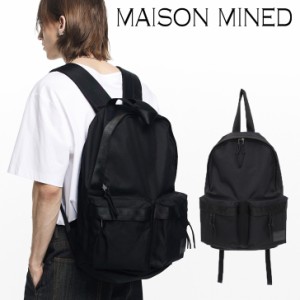 メゾンミネド リュック MAISON MINED 正規販売店 TWO POCKET BACKPACK ツー ポケット バックパック ブラック MMQ7AH001A バッグ