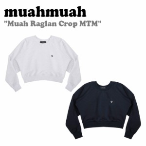 ムアムア トレーナー muahmuah ムーアムーア Muah Raglan Crop MTM WHITE MELANGE NAVY MUT23017 ウェア