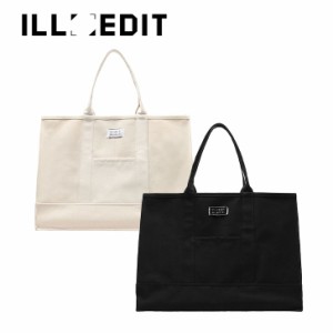 イレディット トートバック ILLEDIT 正規販売店 BIG SQUARE CANVAS TOTE BAG ビッグ スクエアー 全2色 IAAFBG01IVF/BKF バッグ