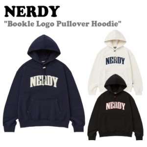 ノルディ パーカー NERDY Bookle Logo Pullover Hoodie ブックル ロゴ プルオーバー フーディー BLACK IVORY NAVY ノルディー ウェア