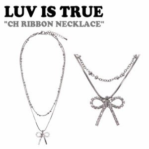 ラブ イズ トゥルー ネックレス LUV IS TRUE CH RIBBON NECKLACE ch リボンネックレス SILVER 韓国アクセサリー 5005455947 ACC