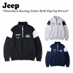 ジープ トレーナー Jeep メンズ レディース Cherokee Racing Color Half Zip-Up Sweat 全3色 JP5TSU837MW/BK/NA ウェア