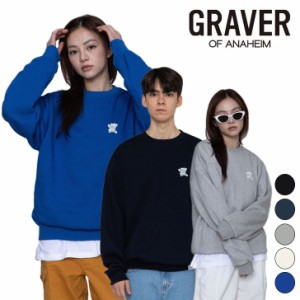 グレーバー トレーナー GRAVER 正規販売店 Small Cloud Bear Smile Sweatshirt 全5色 G(W)-MG(24)-38-NY/BK/CM/CB/G ウェア