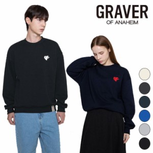 グレーバー トレーナー GRAVER 正規販売店 Heart Snake Half Sweatshirt 全6色 G(W)-MG-39-BK/GY/NY/IY/CL/CB ウェア