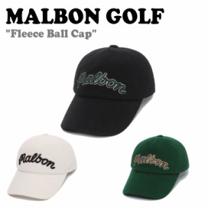 マルボンゴルフ キャップ MALBON GOLF Fleece Ball Cap フリース ボールキャップ BLACK IVORY GREEN M3341PCP09 ACC