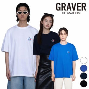 グレーバー 半袖Tシャツ GRAVER 正規販売店 Small Line Flower Heart Logo Short Sleeve Tshirts G(W)-TS(24)-4-BK/WE/CB/NY ウェア