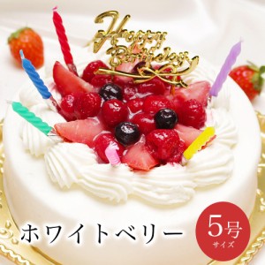 誕生日ケーキ バースデーケーキ 父の日 ギフト プレゼント お菓子 / ホワイトベリー5号 4-6人用/ いちご ショートケーキ お祝い 七五三 