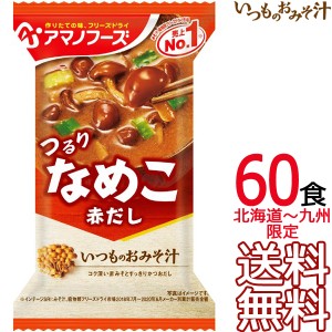 【送料無料 北海道〜九州限定】アマノフーズ いつものおみそ汁 なめこ（赤だし） 60食 （1ケース） フリーズドライ 即席味噌汁 インスタ