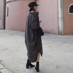 シャツワンピース ストライプ ロングシャツ シック クール 海外ファッション 韓国ファッション 大人気 ブロガー ギャル 体型カバー の通販はau Pay マーケット Leaflower 商品ロットナンバー