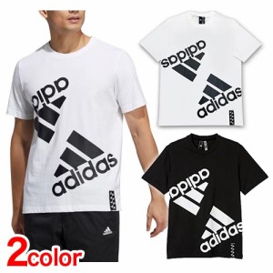 adidas　アディダス　ロゴTシャツ　BRANDLOVE　半袖Tシャツ　ブラック・ホワイト　オシャレ　シンプル　スポーツ　綿100%