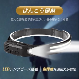 ledヘッド ライト ヘッド ランプ ライト 点灯 USB-C充電式 センサー機能 8種点灯モード 230°700ルーメン 広角照明 SOS点滅 最強 高輝度 