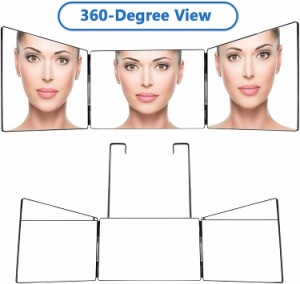 三面鏡 化粧鏡 壁掛け 洗面台 収納 ホワイト 大きい 化粧鏡 折りたたみ式 賃貸 セルフカット 女優ミラー 調節可 折り畳みミラー 