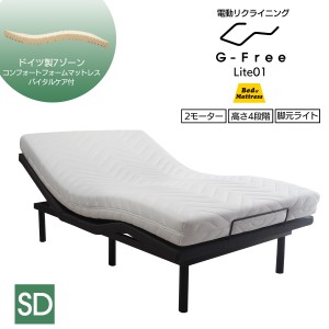 【マットレス付でお得】電動ベッド G-Free Lite  マットレス付き セミダブル バイタルケア  アジャスタブルベッド