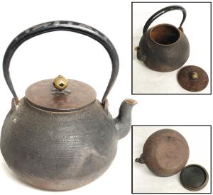 旧家蔵出し 時代年代物 鉄瓶 岩肌 提手 茶道具 湯沸 煎茶道具 旧家蔵出し 時代年代物 鉄瓶 岩肌 提手 茶道具 湯沸 煎茶道具