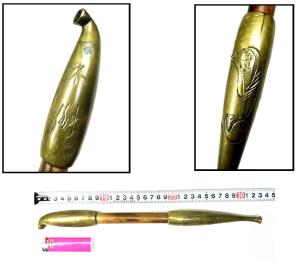 極太キセル 大型 煙管 約長辺31.3cm 古道具 喫煙具 WWST055