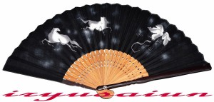 馬 午 十二支 馬到成功 Folding fan 手描き 手作り 扇子 扇面 シルク 新品 威龍彩雲通販