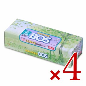 クリロン化成 驚異の防臭袋 BOS ビッグタイプ（LLサイズ） 大人用おむつ処理用60枚入り × 4個