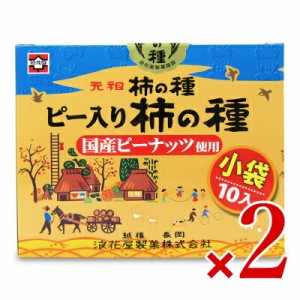 浪花屋製菓 化粧箱 ピー入り柿の種 [19g×10袋] × 2個