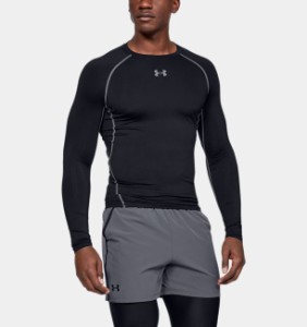 アンダーアーマー メンズ Under Armour HeatGear Armour Compression Shirt コンプレッション 長袖 Black/Steel