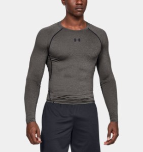 アンダーアーマー メンズ Under Armour HeatGear Armour Compression Shirt コンプレッション 長袖 Carbon Heather/Black