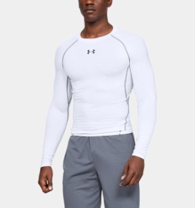 アンダーアーマー メンズ Under Armour HeatGear Armour Compression Shirt コンプレッション 長袖 White/Graphite