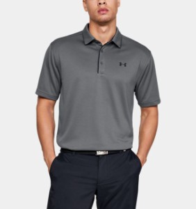 アンダーアーマー メンズ Under Armour Tech Golf Polo Shirt ゴルフ ポロシャツ Graphite / Black