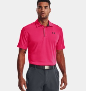 アンダーアーマー メンズ ポロシャツ Men's UA Tech Polo - Penta Pink/Pitch Gray