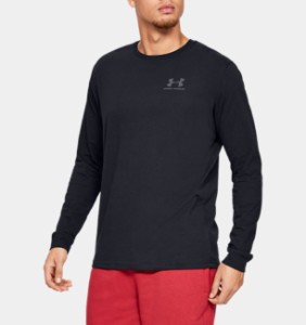 アンダーアーマー メンズ Tシャツ 長袖 ロンT Men's UA Sportstyle Left Chest Long Sleeve - Black