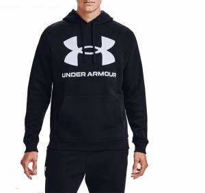 アンダーアーマー メンズ パーカー Under Armour Men's Rival Fleece Big Logo Hoodie フーディー BLACK/ONYX WHITE