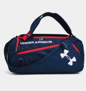 アンダーアーマー メンズ ダッフルバッグ Under Armour Unisex UA Contain Duo SM Backpack Duffle - Academy/Red